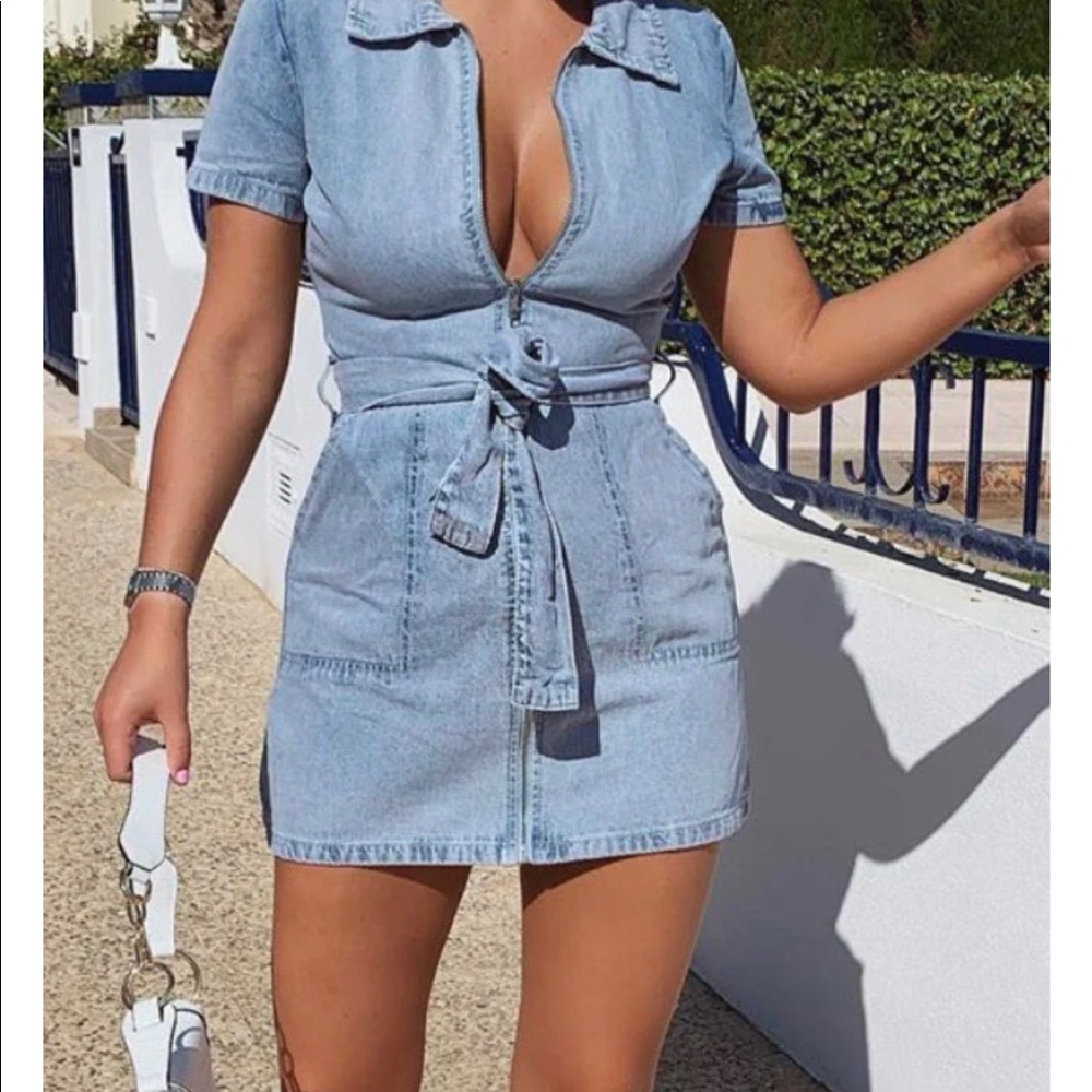 Misbehave mini dress acid wash. Brand new.